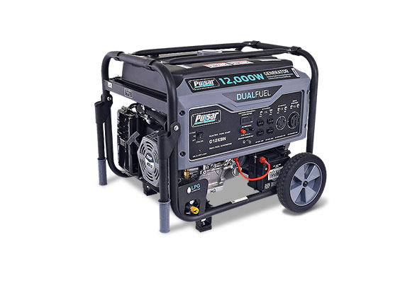 Pulsar G12KBN Heavy Duty Portable Dual Fuel Generator - 9500 Rated Watts & 12000 Peak Watts