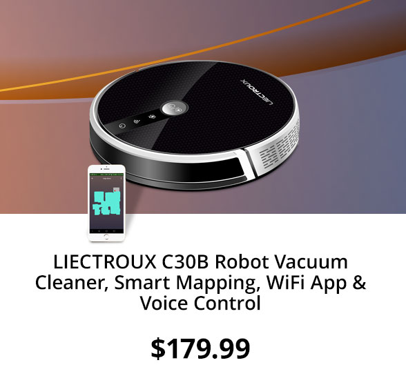 LIECTROUX C30B Robot Vacuum Cleaner, Smart Mapping, WiFi App & Voice Control