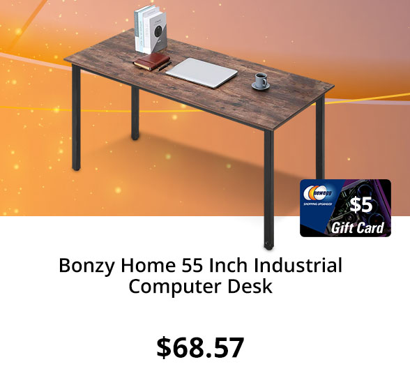 Bonzy Home 55 Inch Industrial Computer Desk