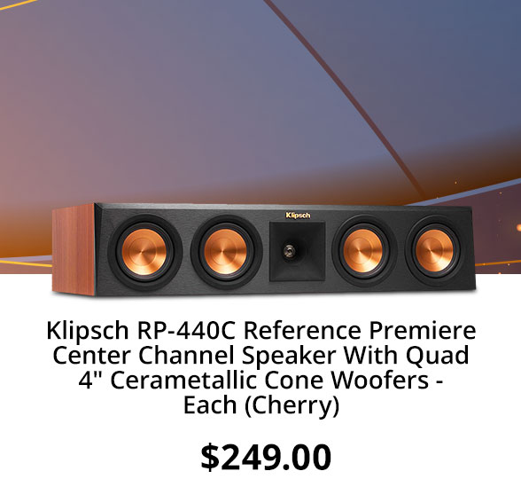 Klipsch RP-440C Reference Premiere Center Channel Speaker With Quad 4" Cerametallic Cone Woofers - Each (Cherry)