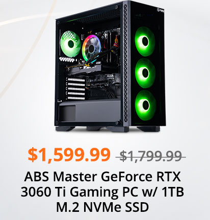ABS Master GeForce RTX 3060 Ti Gaming PC w/ 1TB M.2 NVMe SSD