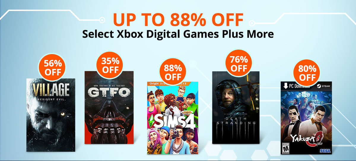 Up to 88% off Select Xbox Digital Games Plus More