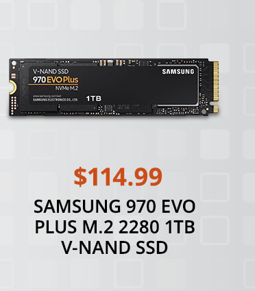 $114.99 SAMSUNG 970 EVO PLUS M.2 2280 1TB V-NAND SSD