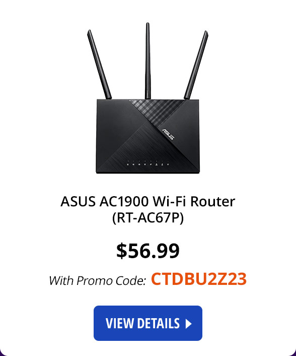 ASUS AC1900 WiFi Router (RT-AC67P) - Dual Band Wireless Internet Router, Easy Setup, VPN, Parental Control, AiRadar Beamforming Technology extends Speed, Stability & Coverage, MU-MIMO