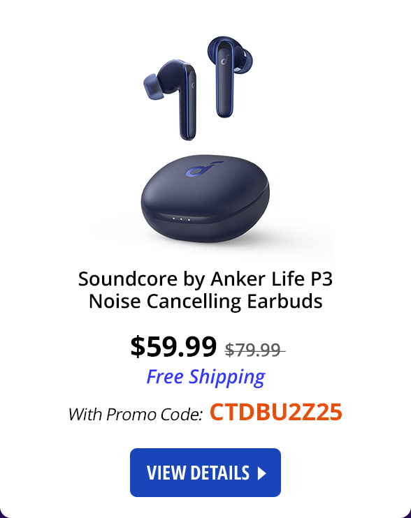 Soundcore by Anker Life P3 Noise Cancelling Earbuds, Thumping Bass, 6 Mics for Clear Calls, Multi Mode Noise Cancelling, 35H Playtime, Wireless Charging, Soundcore App, Customized Sound, Gaming Mode