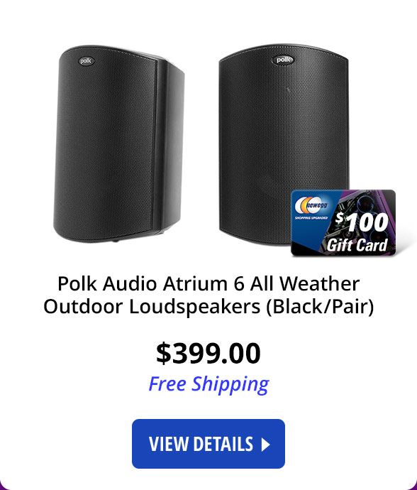 Polk Audio Atrium 6 All Weather Outdoor Loudspeakers (Black/Pair)