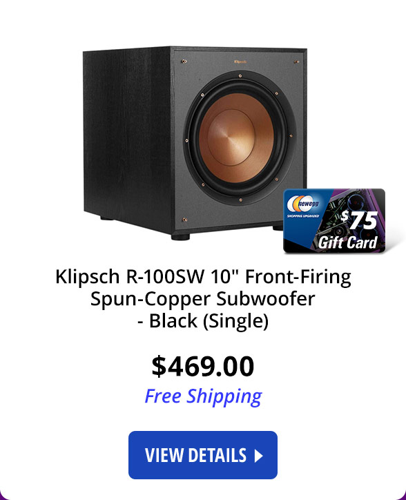 Klipsch R-100SW 10" Front-Firing Spun-Copper Subwoofer - Black (Single)