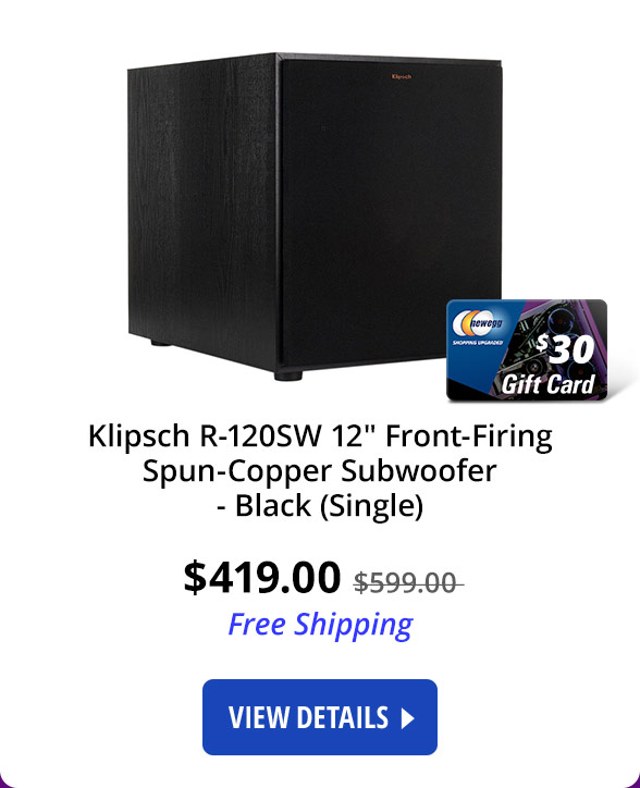 Klipsch R-120SW 12" Front-Firing Spun-Copper Subwoofer - Black (Single)