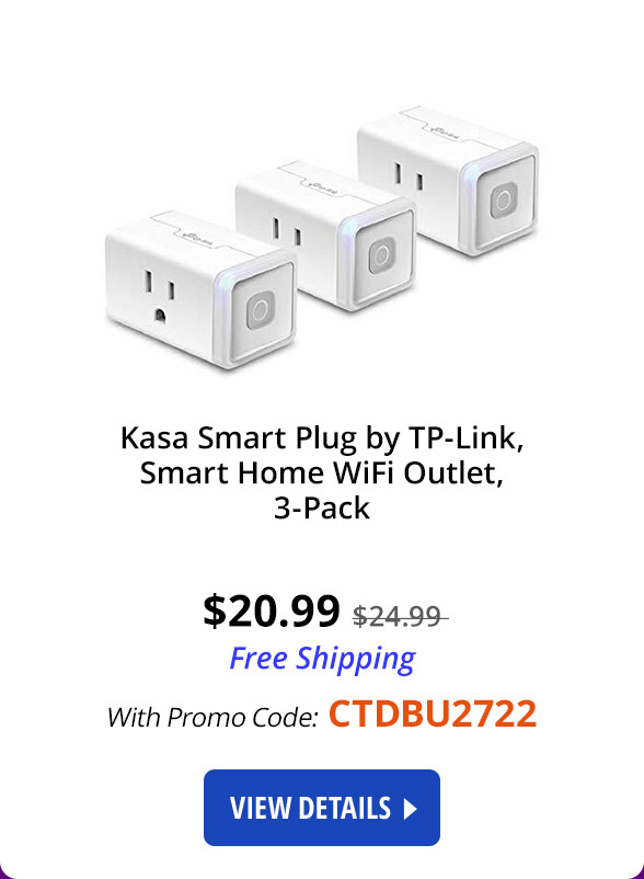 Kasa Smart Plug by TP-Link, Smart Home WiFi Outlet, 3-Pack