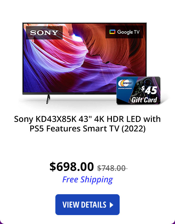 Sony KD43X85K 43" 4K HDR LED with PS5 Features Smart TV (2022)