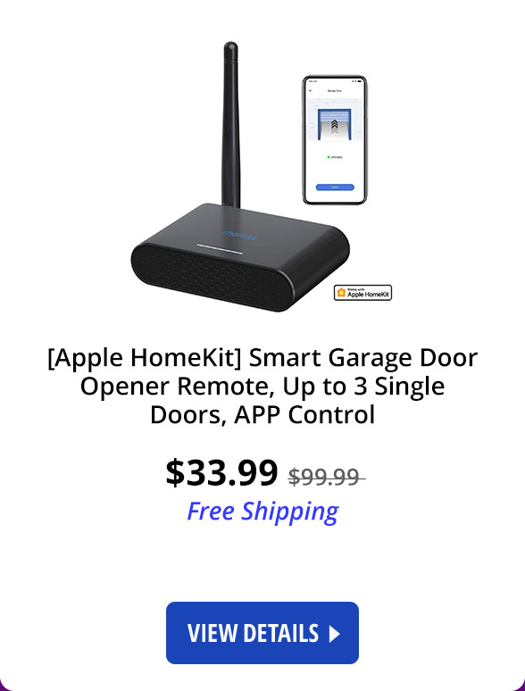 [Apple HomeKit] Smart Garage Door Opener Remote, Up to 3 Single Doors, APP Control