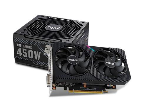 ASUS Dual GeForce GTX 1650 4GB GDDR6 PCI Express 3.0 Video Card + ASUS TUF GAMING 450W Bronze PSU Combo