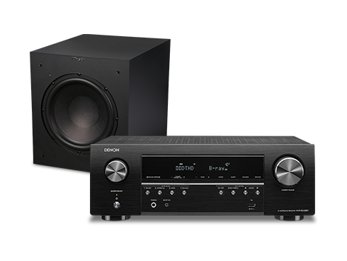 Denon AVR-S540BT 5.2 CH 4K AV Receiver + Klipsch K-100SW 10-Inch Powered Subwoofer Combo