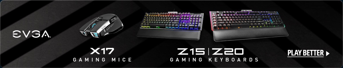 EVGA - X17 Gaming Mice. Z15 Z20 Gaming Keyboards