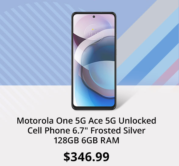 Motorola One 5G Ace 5G Unlocked Cell Phone 6.7" Frosted Silver 128GB 6GB RAM