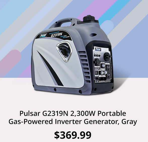 Pulsar G2319N 2,300W Portable Gas-Powered Inverter Generator, Gray