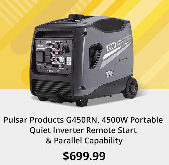 Pulsar Products G450RN, 4500W Portable Quiet Inverter Remote Start & Parallel Capability