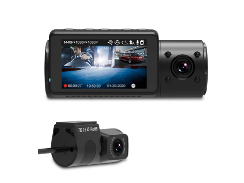 Vantrue N4 Dual Dash Cam 3 Channel 1440P Front & 1080P Inside & 1080P Rear Triple Dash Camera with Infrared Night Vision, Super Capacitor, 24 Hours Parking Mode, Motion Detection, Support 256GB Max