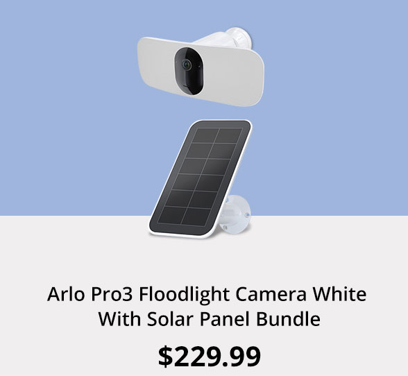 Arlo Pro3 Floodlight Camera White With Solar Panel Bundle