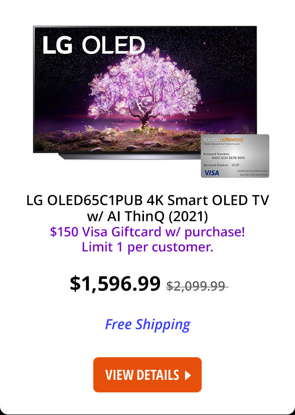 LG OLED65C1PUB 4K Smart OLED TV w/ AI ThinQ (2021)