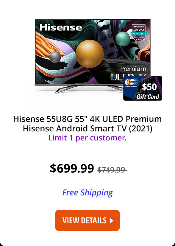 Hisense 55U8G 55" 4K ULED Premium Hisense Android Smart TV (2021)