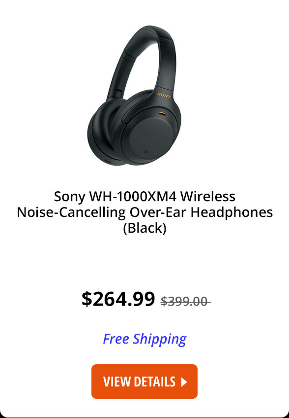 Sony WH-1000XM4 Wireless Noise-Cancelling Over-Ear Headphones (Black)