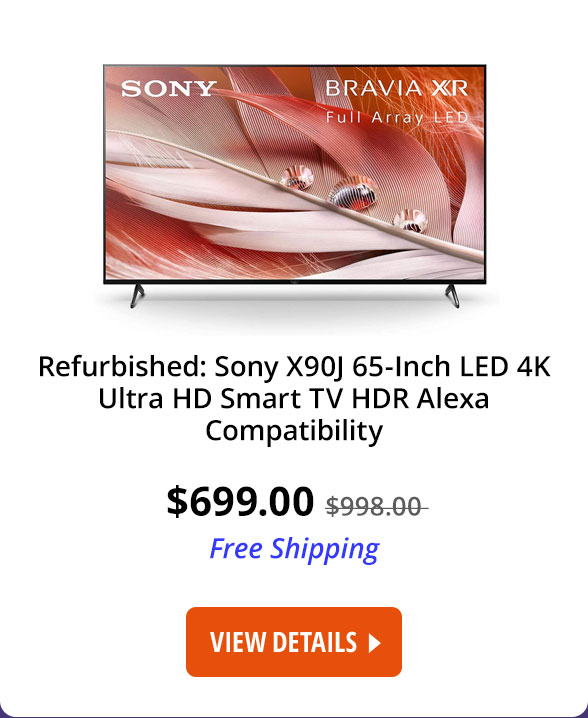 Refurbished: Sony X90J 65-inch LED 4K Ultra HD Smart TV HDR Alexa Compatibility - XR65X90J