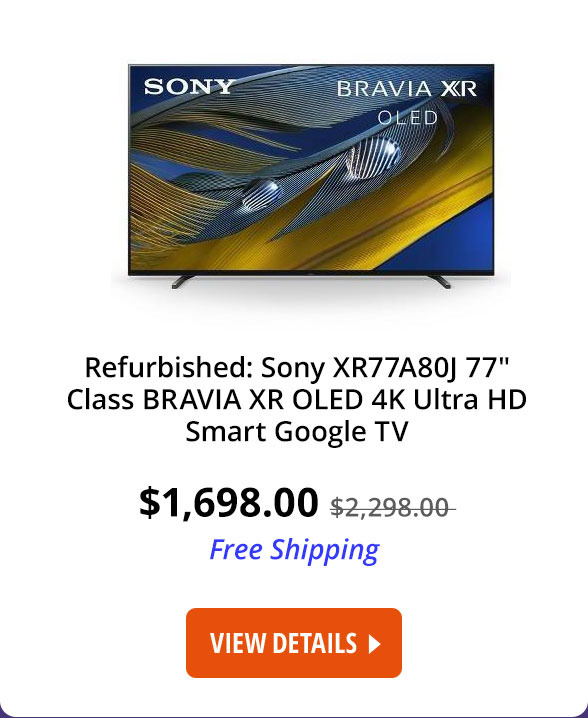 Refurbished: Sony XR77A80J 77" Class BRAVIA XR OLED 4K Ultra HD Smart Google TV