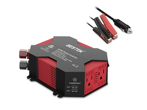 BESTEK 400W Car Power Inverter DC 12V to AC 110V Car Adapter with 5A 4 USB Charging Ports