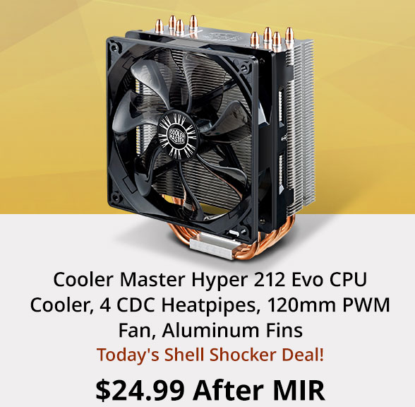 Cooler Master Hyper 212 Evo CPU Cooler, 4 CDC Heatpipes, 120mm PWM Fan, Aluminum Fins