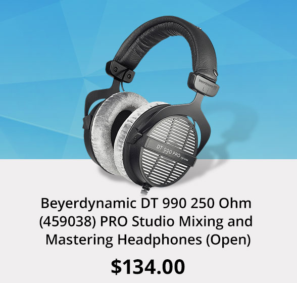 Beyerdynamic DT 990 250 Ohm (459038) PRO Studio Mixing and Mastering Headphones (Open)