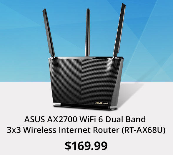 ASUS AX2700 WiFi 6 Dual Band 3x3 Wireless Internet Router (RT-AX68U)