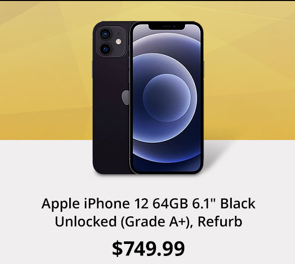 Apple iPhone 12 64GB 6.1" Black Unlocked (Grade A+), Refurb