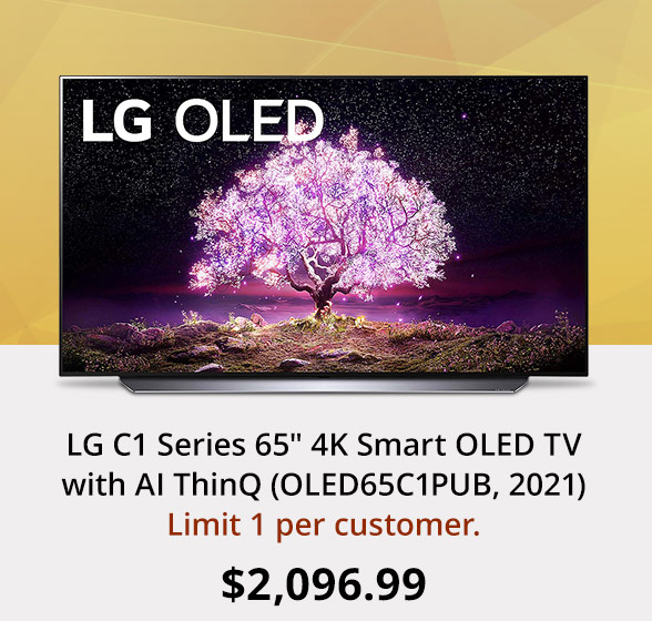 LG C1 Series 65" 4K Smart OLED TV with AI ThinQ (OLED65C1PUB, 2021)