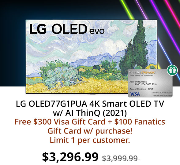 LG OLED77G1PUA 4K Smart OLED TV w/ AI ThinQ (2021)