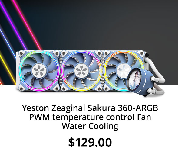 Yeston Zeaginal Sakura 360-ARGB PWM temperature control Fan Water Cooling