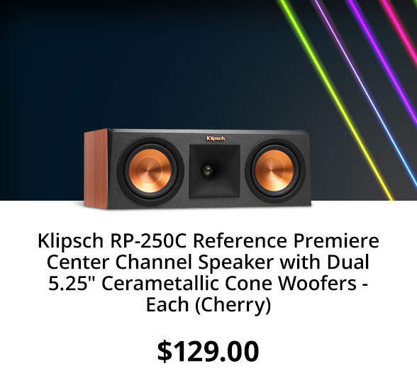 Klipsch RP-250C Reference Premiere Center Channel Speaker with Dual 5.25" Cerametallic Cone Woofers - Each (Cherry)