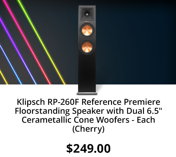 Klipsch RP-260F Reference Premiere Floorstanding Speaker with Dual 6.5" Cerametallic Cone Woofers - Each (Cherry)