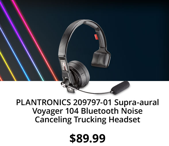 PLANTRONICS 209797-01 Supra-aural Voyager 104 Bluetooth Noise Canceling Trucking Headset