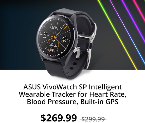 ASUS VivoWatch SP Intelligent Wearable Tracker for Heart Rate, Blood Pressure, Built-in GPS