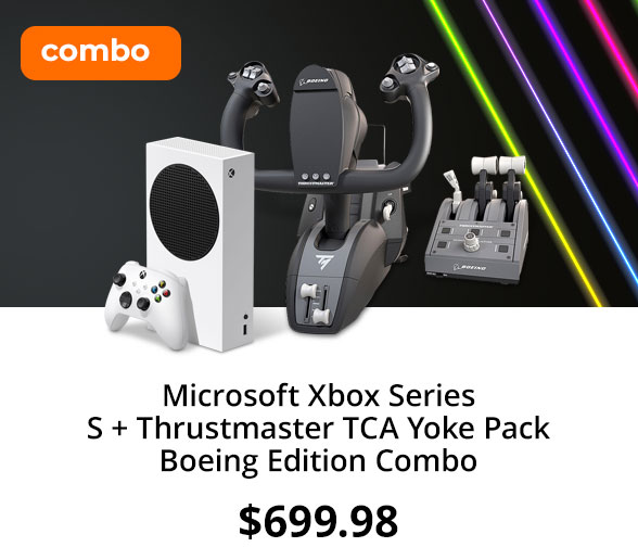 Microsoft Xbox Series S + Thrustmaster TCA Yoke Pack Boeing Edition Combo