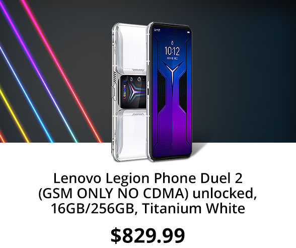 Lenovo Legion Phone Duel 2 (GSM ONLY NO CDMA) unlocked, 16GB/256GB, Titanium White