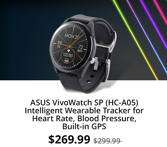 ASUS VivoWatch SP (HC-A05) Intelligent Wearable Tracker for Heart Rate, Blood Pressure, Built-in GPS