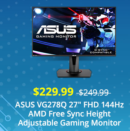 ASUS VG278Q 27" FHD 144Hz AMD Free Sync Height Adjustable Gaming Monitor