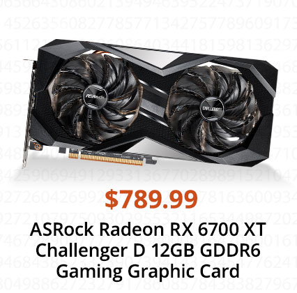 ASRock Radeon RX 6700 XT Challenger D 12GB GDDR6 Gaming Graphic Card