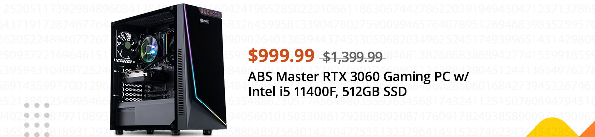 ABS Master RTX 3060 Gaming PC w/ Intel i5 11400F, 512GB SSD