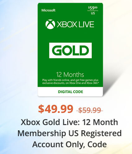 Xbox Gold Live: 12 Month Membership US Registered Account Only, Code