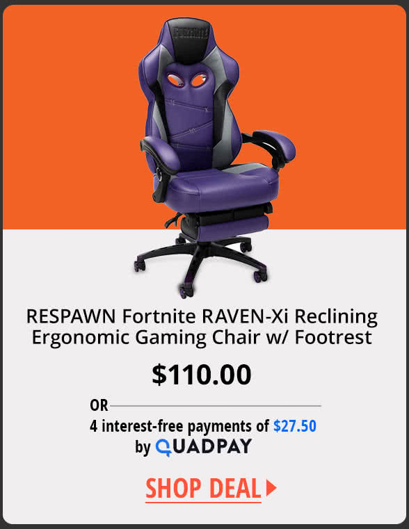 RESPAWN Fortnite RAVEN-Xi Reclining Ergonomic Gaming Chair w/ Footrest 