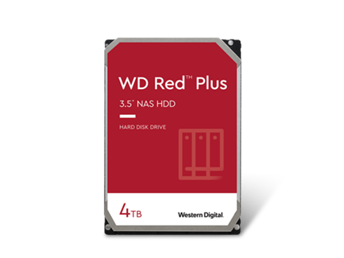 WD Red Plus 4TB NAS Hard Disk Drive - 5400 RPM Class SATA 6Gb/s, CMR, 128MB Cache, 3.5 Inch - WD40EFZX