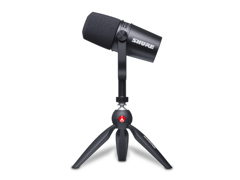 Shure MV7 USB Microphone with Manfrotto Pixi Mini Tripod Bundle - MV7-K-BNDL